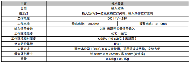 利達LD4400G-2輸入模塊接線安裝技術(shù)